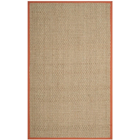 Safavieh 9 x 12 ft. Natural Fiber Rectangle Area Rug Natural & Rust NF114Y-9